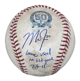 2011 SEA Vs. LAA Game Use OML Selig Baseball From 07/09/11 - Mike Trout 1st Hit Game Of Career (MLB Authenticated & Beckett)